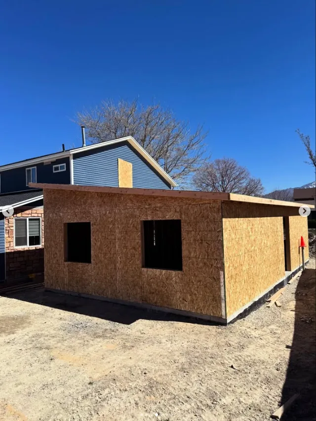 Exterior angle of a framed home addition by Frame Platinum LLC