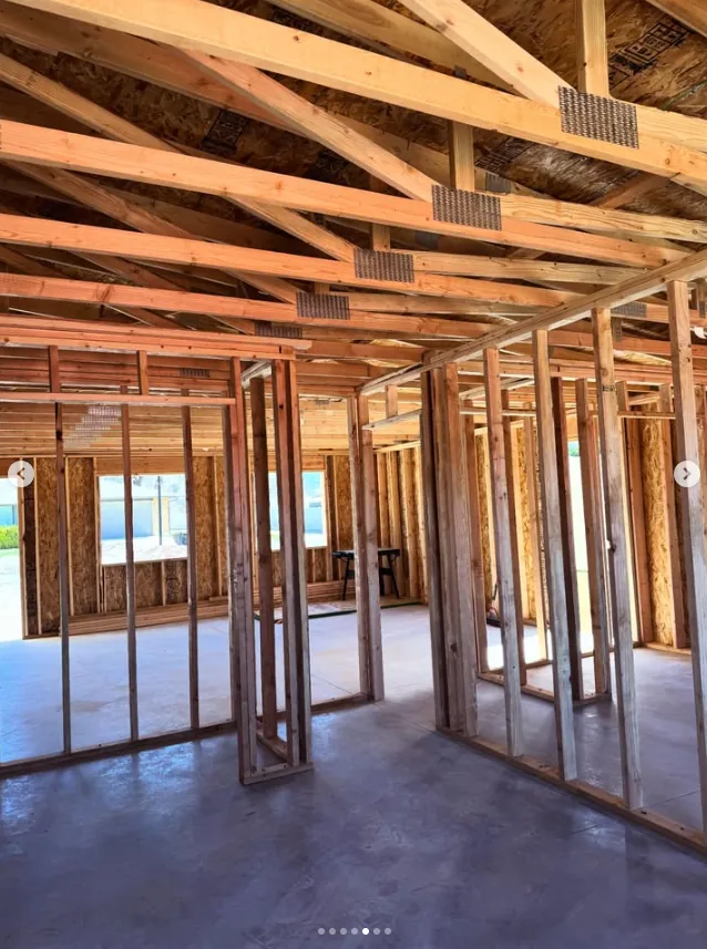 Interior framing inside a home addition by Frame Platinum LLC