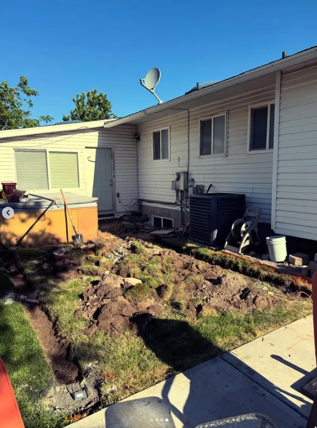 Deck project during ground prep by Frame Platinum LLC
