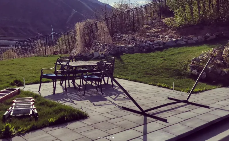 Patio base prepared for a pergola build by Frame Platinum LLC